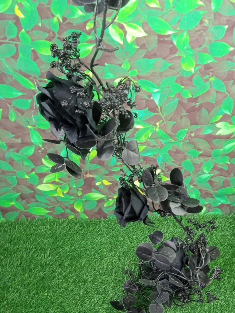👻 Black Floral Garland Halloween Decor